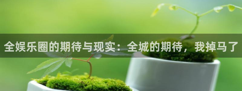 开丰娱乐app入口：全娱乐圈的期待与现实：全城的期待，我掉马了